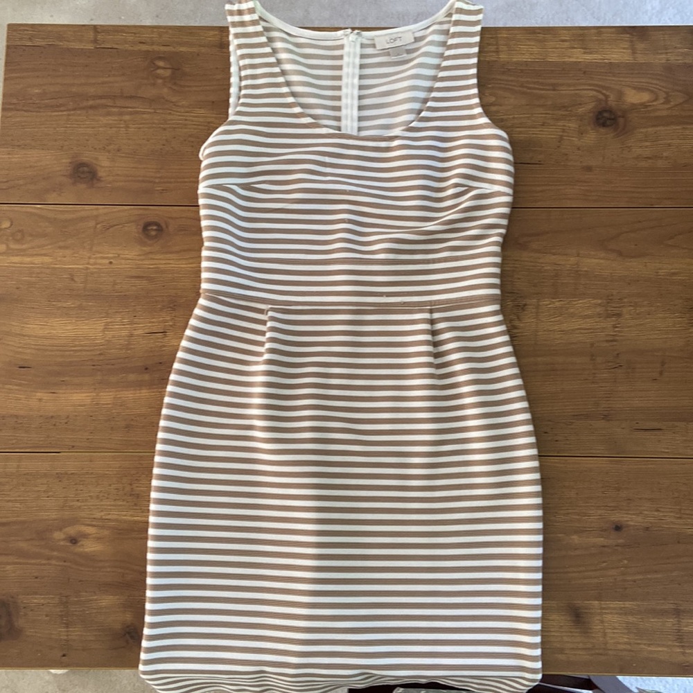Beige & White Striped Loft Dress